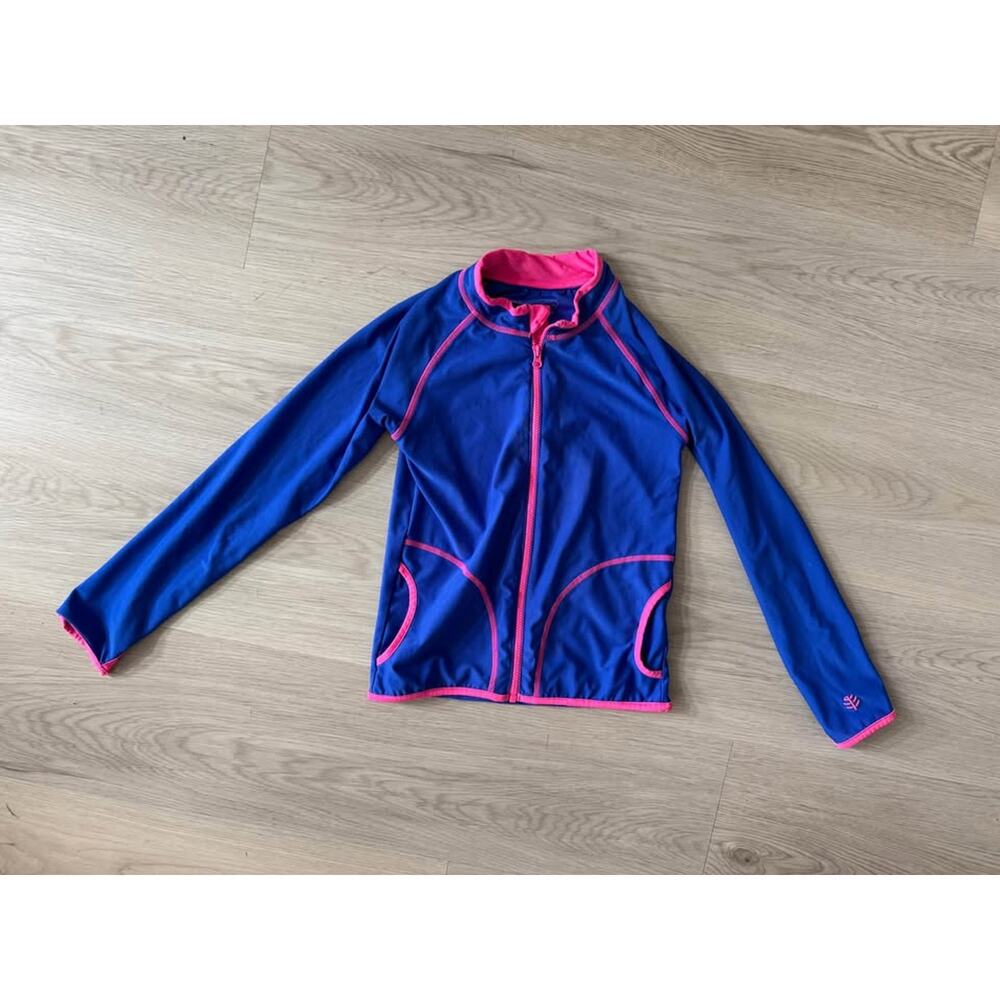 Coolibar Girls Small 5/6 Full Zip Up Rashguard with thumb holes